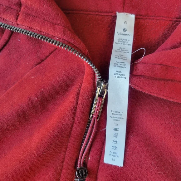 Lululemon Scuba Hoodie Light Cotton Fleece Dark Adobe Size 6 - Picture 8 of 8